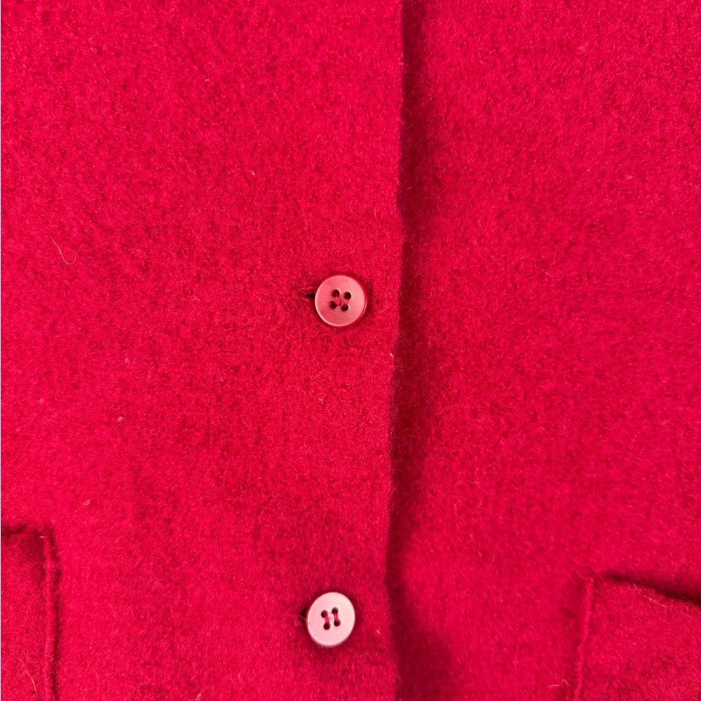 Eileen fisher red wool button up jacket preowned size large - Picture 2 of 9